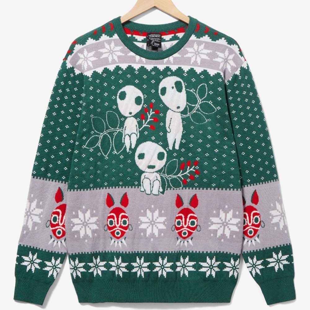 Unisex Studio Ghibli Princess Mononoke Kodama Holiday Sweater Boxlunch Christmas